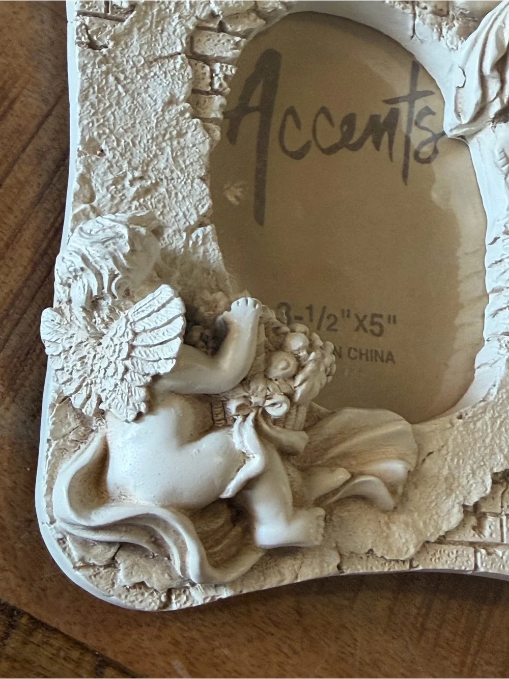 Set Of 3 New Accents Photo Frame Relief Angel Cherubs Renaissance 3.5”x 5”